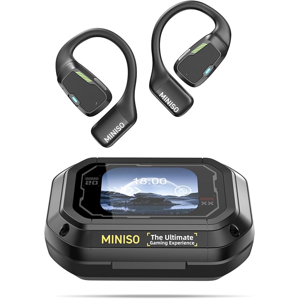 MINISO M98 หูฟังการแปลหูเปิด หูฟังแบบเรียลไทม์ Bluetooth 5.4 หูฟังพร้อมจอแสดงผล LED หูฟัง OWS รองรับ