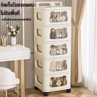 Wise ชั้นวางของอเนกประสงค์ พลาสติกพร้อมล้อ ชั้นเก็บของหลายชั้นพร้อมปุ่มสีสันสดใส เหมาะสำหรับบ้านและห้องเด็ก