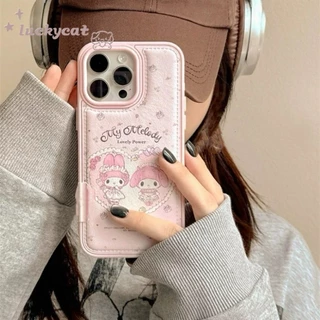 ใช้งานร่วมกับ iPhone 17 16 15 14 13 12 11 Pro Max X Xr Xs Max 7 8 Plus SE2020 เคสโทรศัพท์การ์ตูนน่ารักลูกไม้ Lovce Heart กระต่ายหนังนุ่มปกหลัง