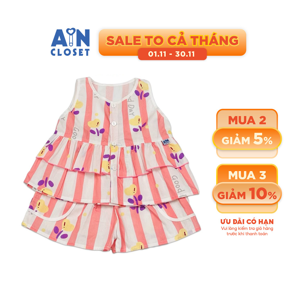 เดรสสั้นเด็กผู้หญิงลาย Lucky Flower และ Cotton ลายสีชมพู - AICDBGQSV8JH - AIN Closet