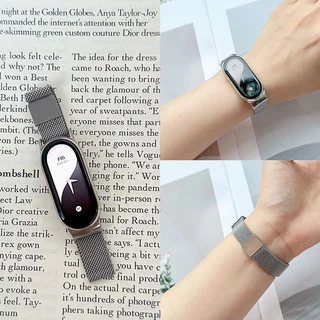 สายรัดโลหะลูป Milanese สำหรับ for Smartwatch Xiaomi Mi Band 10 9 8 สายรัดสแตนเลสแม่เหล็ก for MiBand 10 9 8
