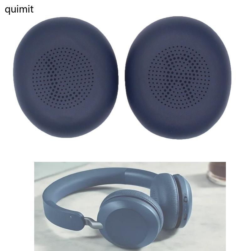 QUIM 2 ชิ้นโปรตีนหนังแผ่นรองหูฟังสําหรับ Elite 45h Evolve 2 65 Evolve2 65 MS UC หูฟัง