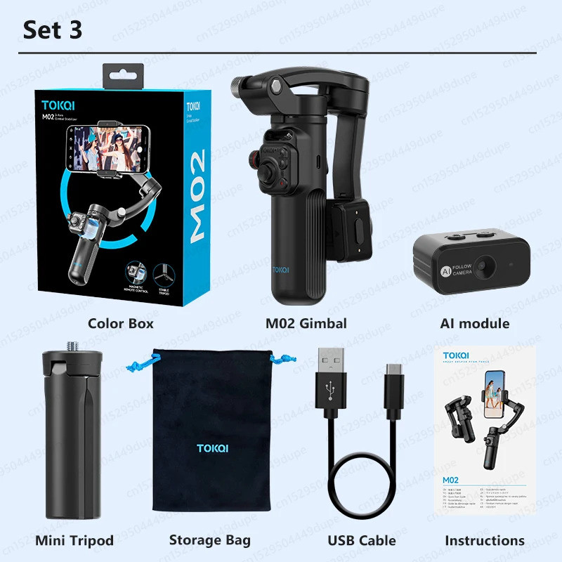 M02 มือถือ 3 แกน Gimbal Stabiliser สําหรับโทรศัพท์มือถือบันทึกสด Anti-shake พร้อมรีโมทคอนโทรลขาตั้งก