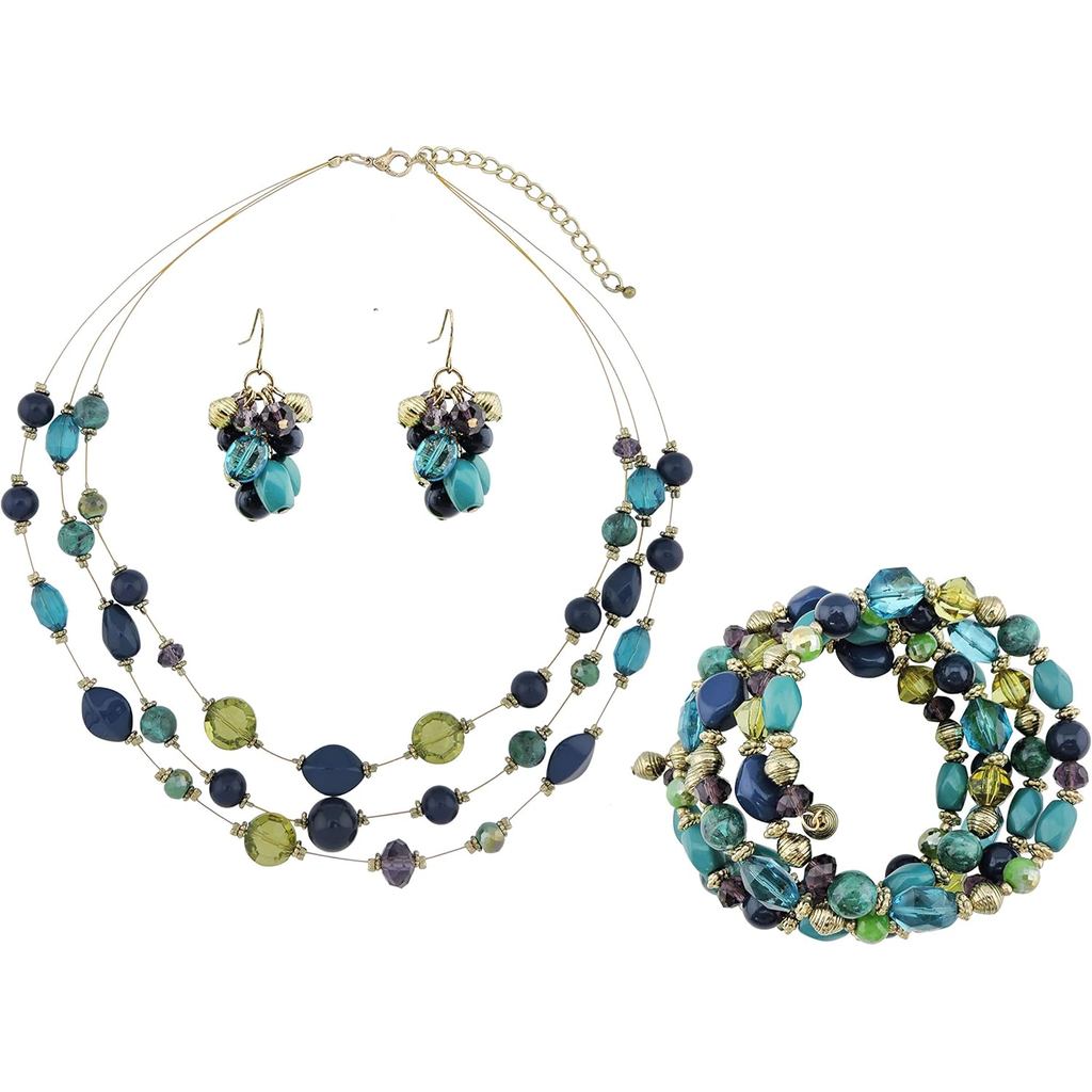 สร้อยคอนิตย์คอ.Coiris 3 ชั้น พร้อมลวดลายลูกปัด ขนาด 50 cm