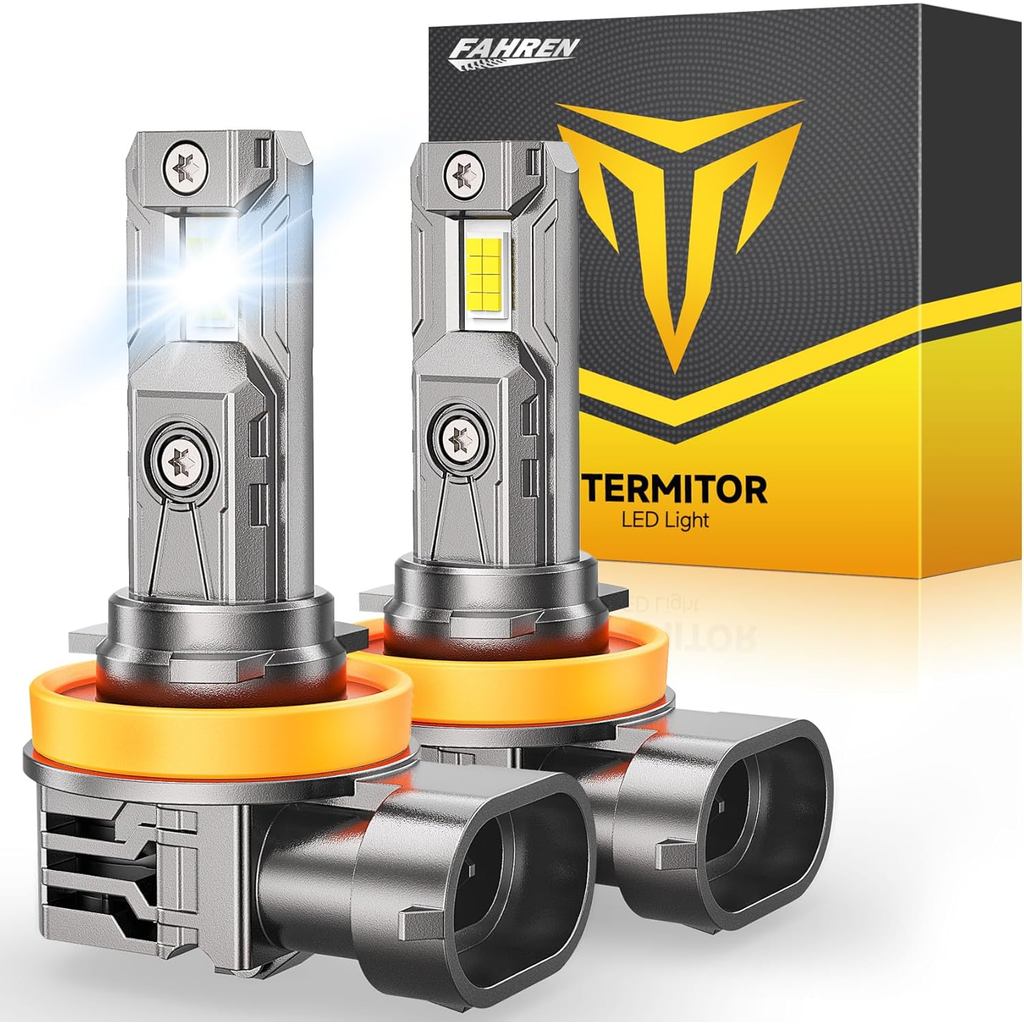 FAHREN H11/H9/H8 หลอดไฟ [Upgraded & Brightest] % Super Bright Bulb 1:1 Mini Size ไม่ต้องใช้ Adapter,