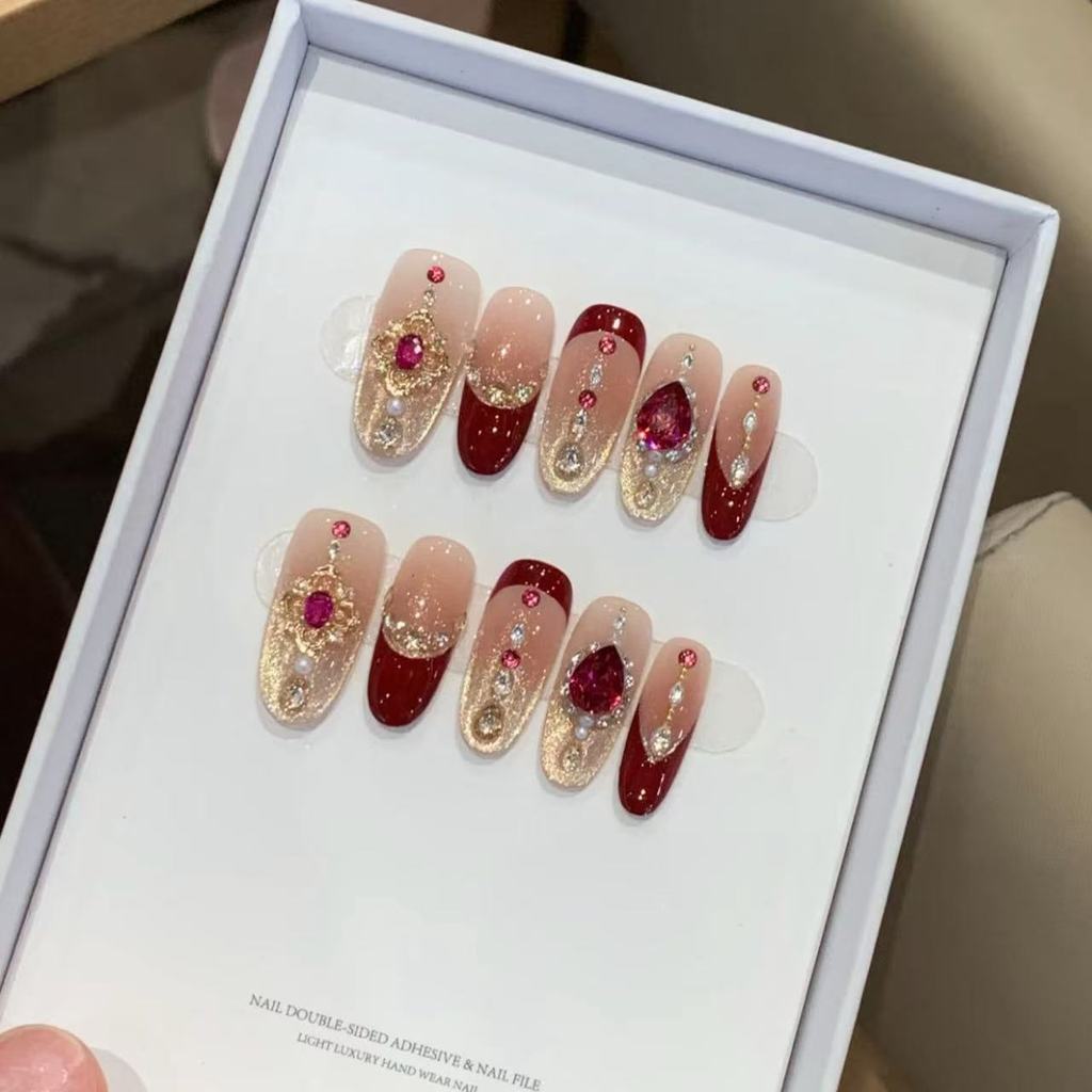 RATU MERAH Kingdom Grape Red Nail Art Queen Memory Accessories - Noble Womens Nails