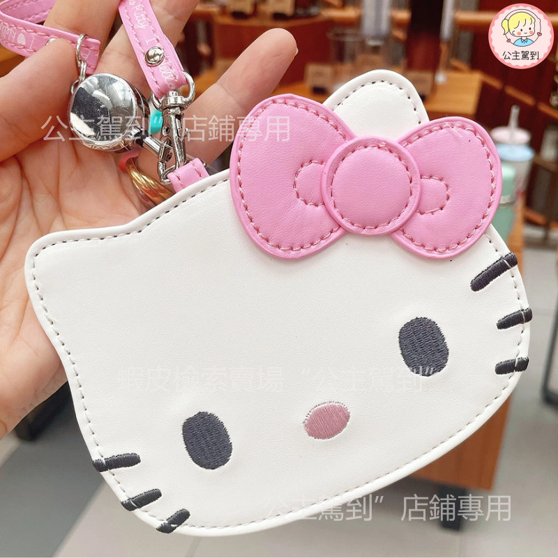 2025 สินค้าใหม่ญี่ปุ่น hello Kitty Retractable Card Holder การจราจร Access Control เคสป้องกันน่ารักการ์ตูน Face สีชมพูเก็บ PU ข้อมือ Id - รูปที่ 2