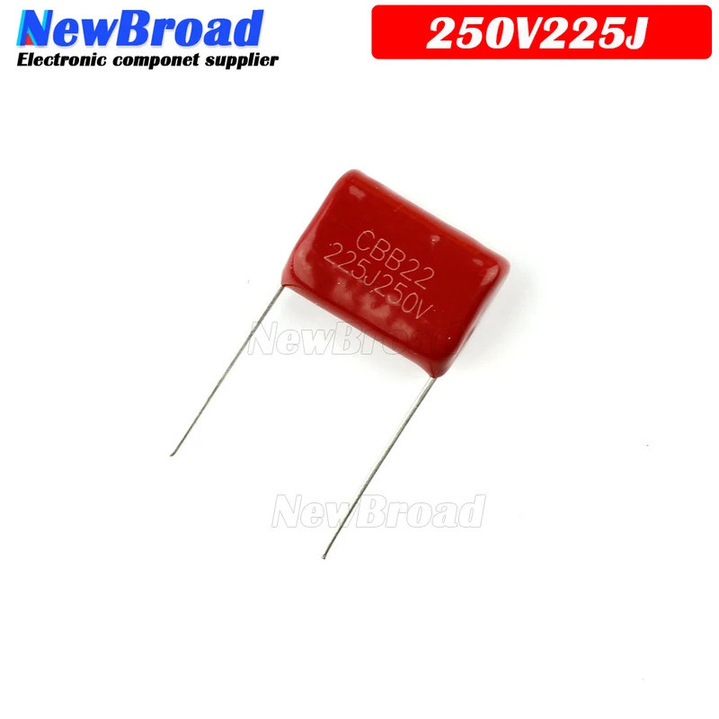10PCS 250V225J Pitch 20 มม.250V 225 2.2uf CBB 250V225 225J250V 225J CBB Polypropylene film capacitor