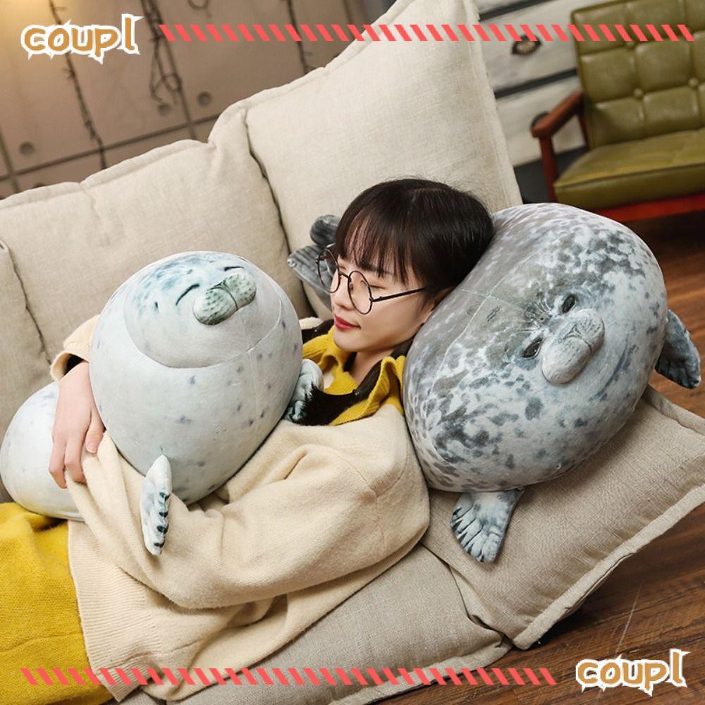 COUPL Seal ของเล่นตุ๊กตา, น่ารักขนาดใหญ่ Blob Seal หมอน, อินเทรนด์ผ้าฝ้ายนุ่ม PP อวบของขวัญสําหรับชายหญิงเด็ก