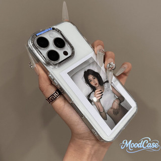 เคสไอโฟน 17 สำหรับ iPhone 7Plus 13 16 12 11 15 14 Pro Max 16 7 Plus XS X Max SE 2020 ฝาครอบเลนส์โลหะชุบใสใสเรียบง่าย