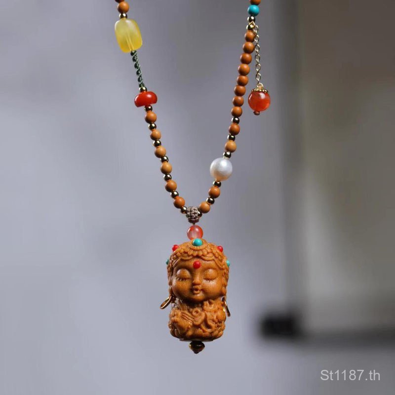 Tara ไม้จันทน์ผู้ชายผู้หญิงจี้มงกุฎการ์ตูนขนาดเล็กจี้แกะสลักตุ๊กตาบาร์บี้ DIY Tara เสื้อกันหนาวสามมิ