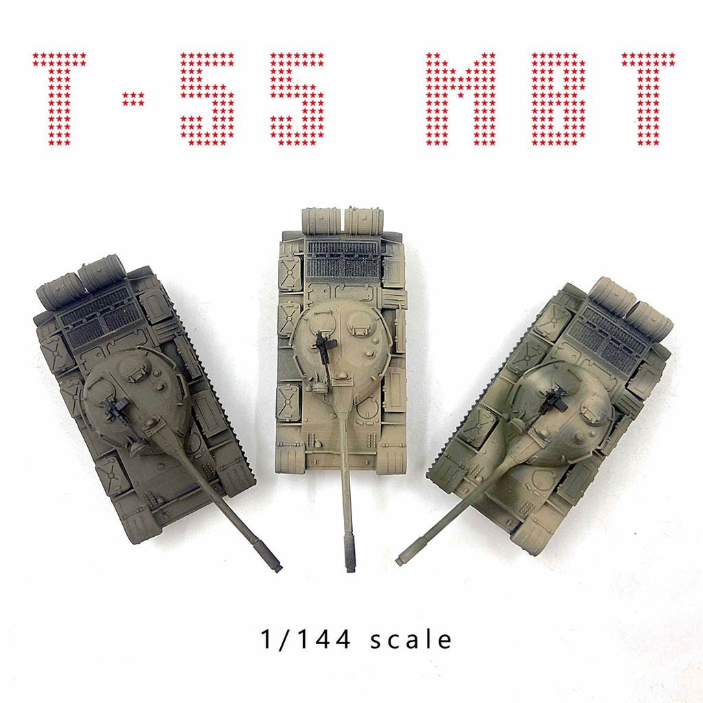 Tank World Handheld War 1/144 รัสเซีย T-55 รถถังสงครามหลักสําเร็จรูปรุ่นกล่องไข่พร้อมสต็อก