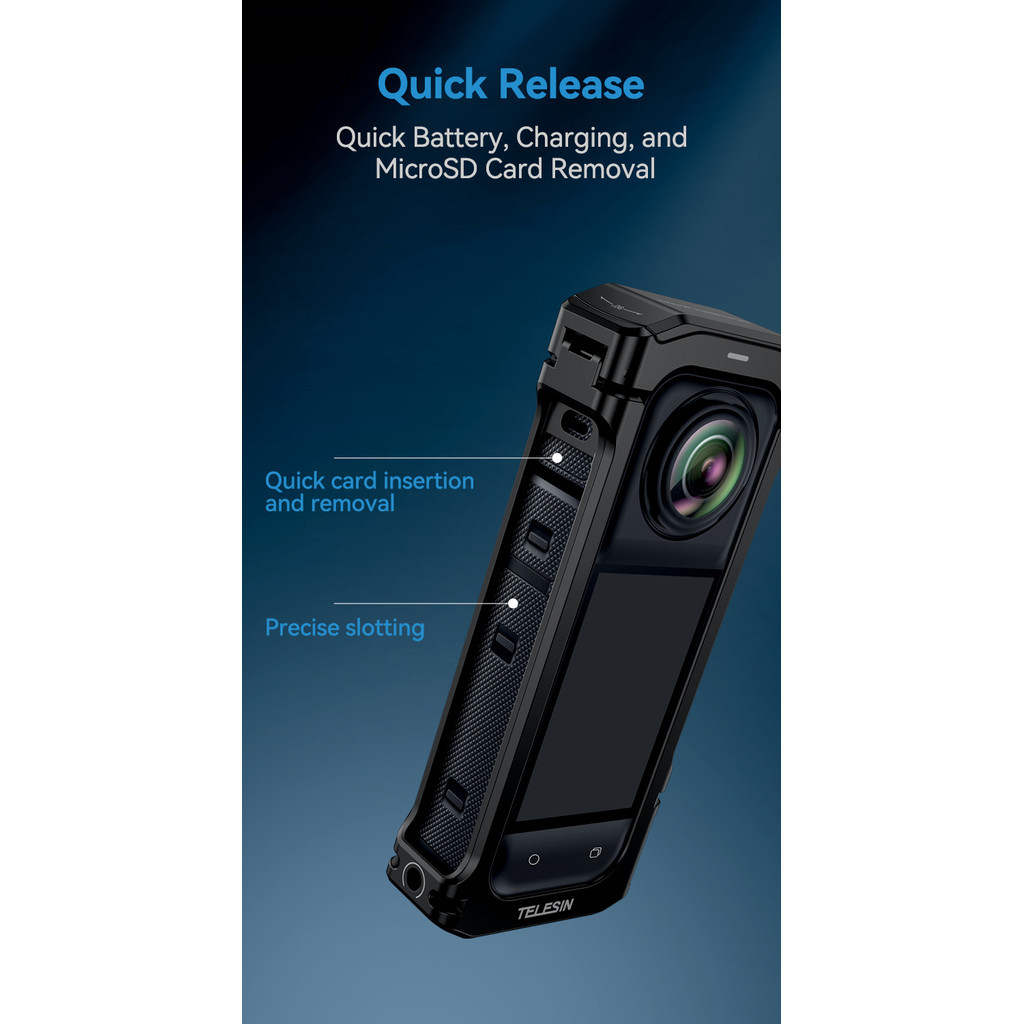 TELESIN อลูมิเนียมอัลลอยด์กรอบสําหรับ Insta 360 X4 แนวตั้งยิงน้ําหนักต่ําเกราะป้องกันสําหรับ Insta 360 X4 Action กล้อง - รูปที่ 7