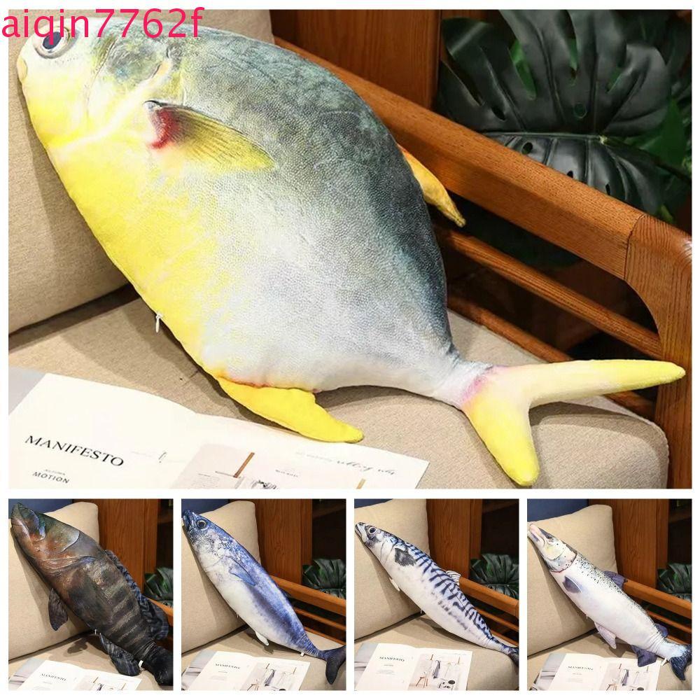 AIQINF ปลาทะเลตุ๊กตาจําลอง PP ผ้าฝ้าย ปลา Bream น่ารัก หมอนนุ่ม ของขวัญคริสต์มาส