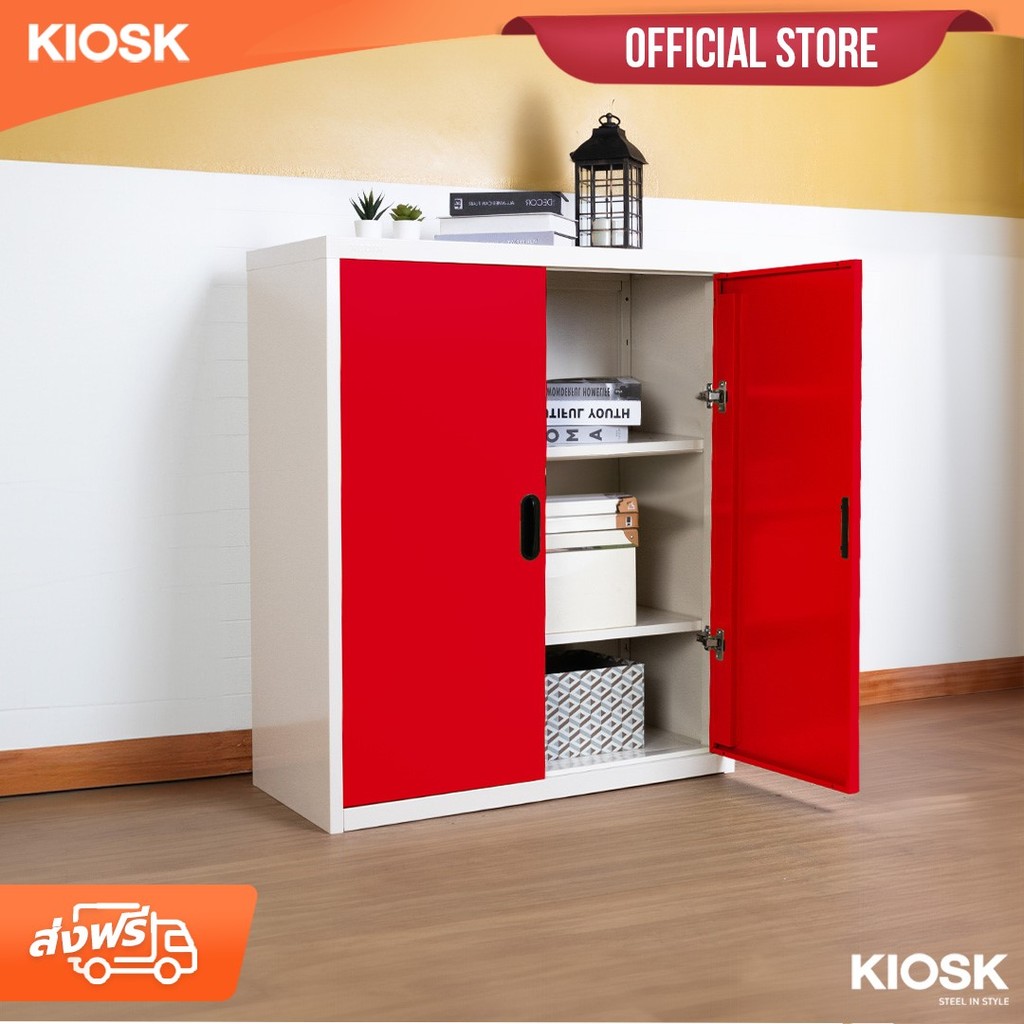 [จัดส่งพร้อมติดตั้งฟรี] KIOSK ตู้หนังสือรุ่น MAXBOOK 2 บานเปิด 88 x 40.7 x 105 cm.  **มีใบกำกับภาษี*