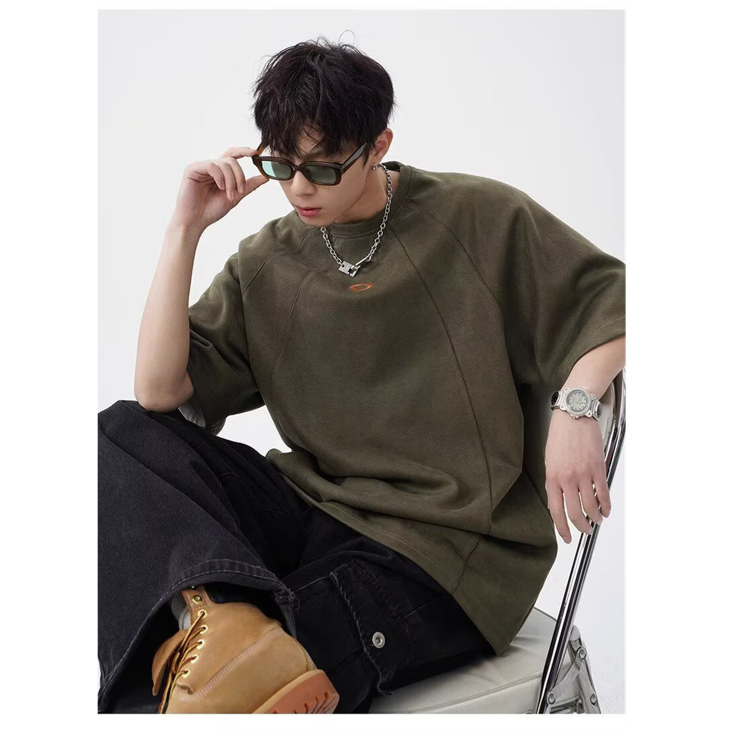 เสื้อยืดแขนสั้นสไตล์อเมริกัน หนังนิ่ม อัปเดตเทรนด์ใหม่