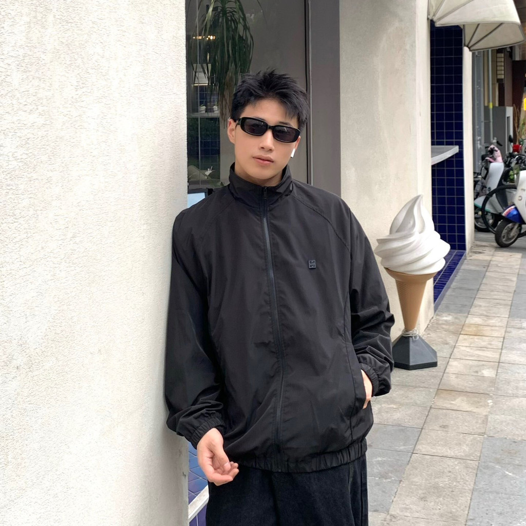 VMCG Given''y Autumn4G Zipper Stand Collar Jacket Unisex Classic Solid Color Versatile Loose Casual 