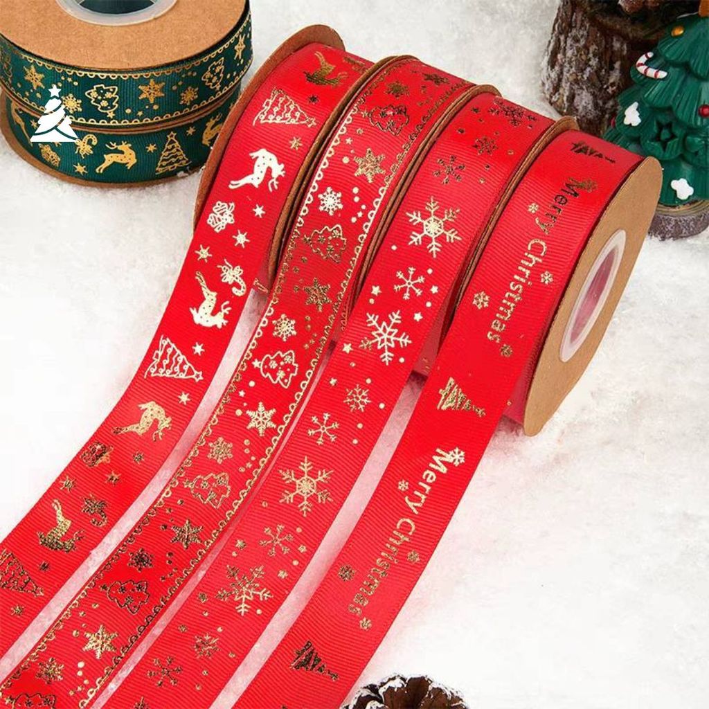 ริบบิ้นพิมพ์ลายคริสต์มาส ปีใหม่ ตรุษจีน ขนาดกว้าง 1 ซม. และ 2.5 ซม. - รูปที่ 3