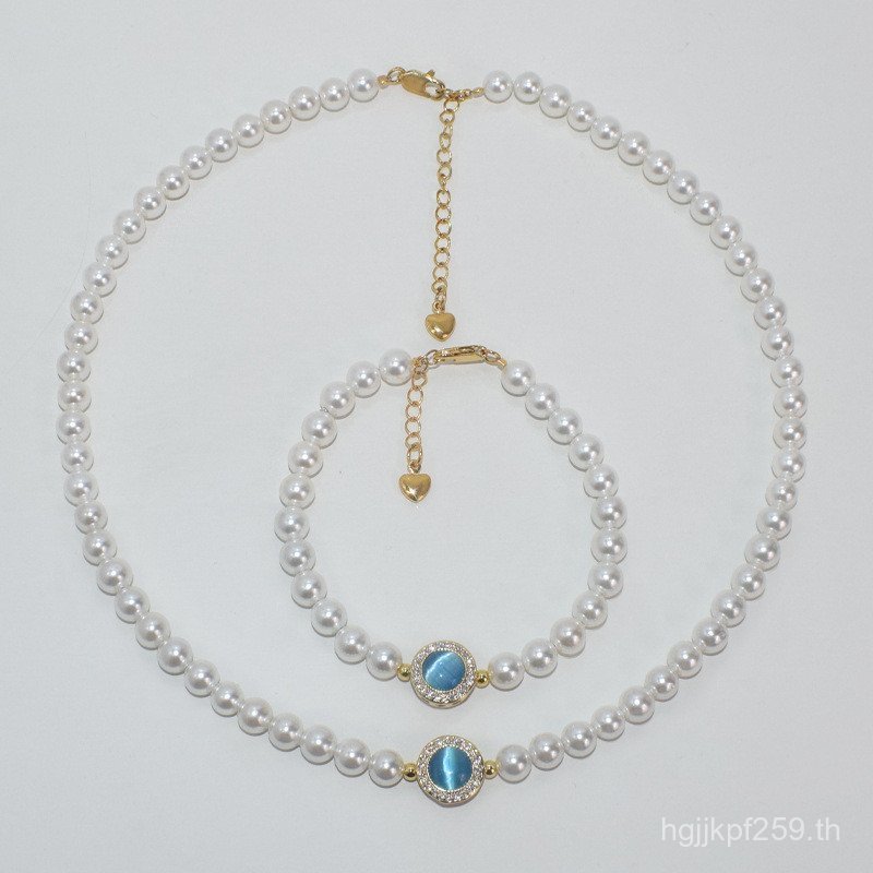 สร้อยคอมากัสฟิชั่น หยดน้ำเงิน เพอร์ลอปอล สไตล์เรียบหรูกาย ยอดนิยม JD28