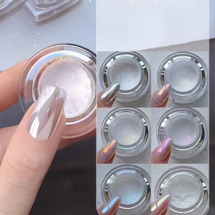 ผงขัดเล็บ ผงมุกกระจก 7 เฉดสี ผงเพิร์ลสะท้อนแสงรุ้งเนื้อละเอียดพิเศษ Moonlight Aurora Powder -NT nail