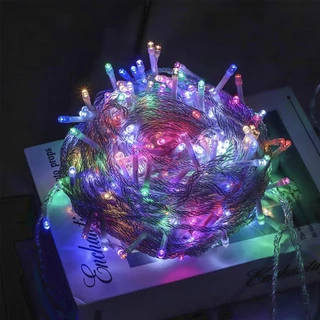 ไฟกระพริบLED1000ดวง 220V ไฟLEDประดับตกแต่งเปลี่ยนได้8โหมด สายยาว100เมตร พร้อมปลั๊กเสียบไฟบ ไฟประดับ ไฟกระพริบ ไฟคริสมาส