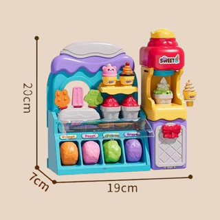 ชุดของเล่นเครื่องทําไอศครีม DIY ดินเหนียวหลากสี ของเล่นจำลอง ชุดของเล่นในครัว สำหรับเด็กอายุ 4-6 ปี