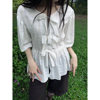 สีใหม่ รีบซื้อก่อนหมด Miku เสื้อผูกโบ ใส่ได้ 2 ด้าน both sid…