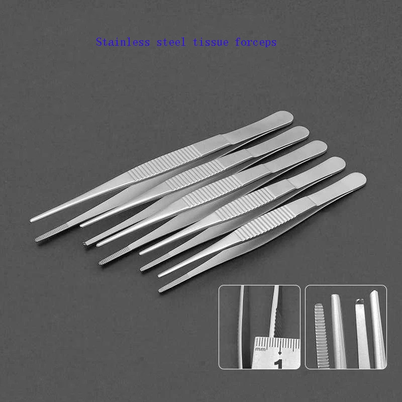 Stainless steel tissue forceps mouse tooth forceps auxiliary forceps medical surgical forceps thick 