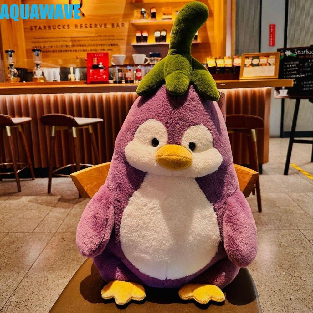 AQUAWAVE Penguin Doll Plush Toy, PP Cotton Soft Eggplant Penguin ตุ๊กตาของเล่น,ตุ๊กตาหมอน Fluffy การ
