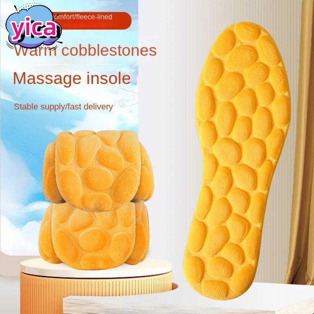 YICA Keep WARM Thicken Insole, Breathable Memory Foam รองเท้าพื้นรองเท้า, Keep WARM Massage Orthoped