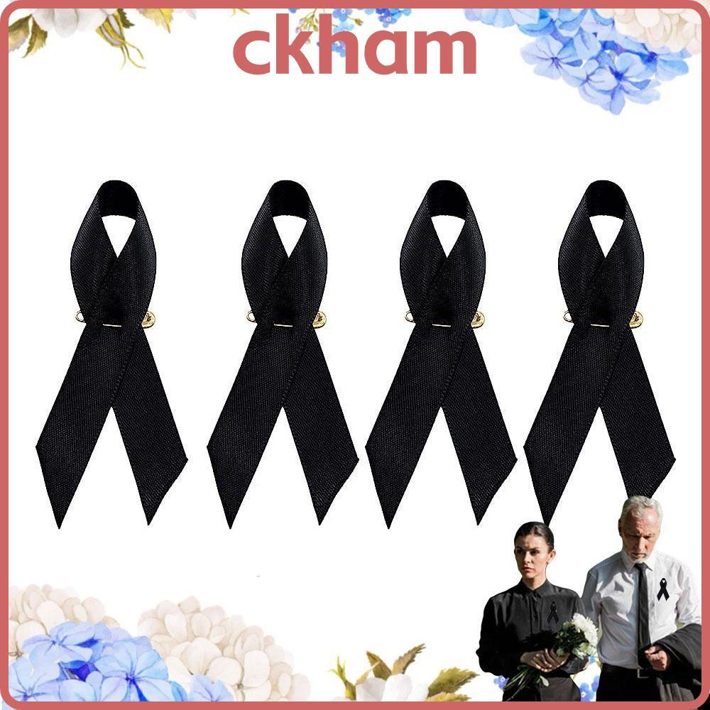 CKHAM 10 ชิ้น Mourning Bow เข็มกลัด, Queen ของที่ระลึก Memorial เข็มกลัดริบบิ้นสีดํา, เข็มโบว์ริบบิ้นแบบพกพาสีดําที่ทนทานสําหรับงานศพและ Mourning