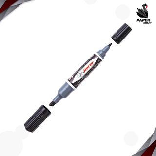 HORSE (ตราม้า) ปากกาเคมี มาร์กเกอร์ 2 หัว Twin-Pen Marker มีให้เลือก 12 สี กันน้ำ ( 1 ด้าม )