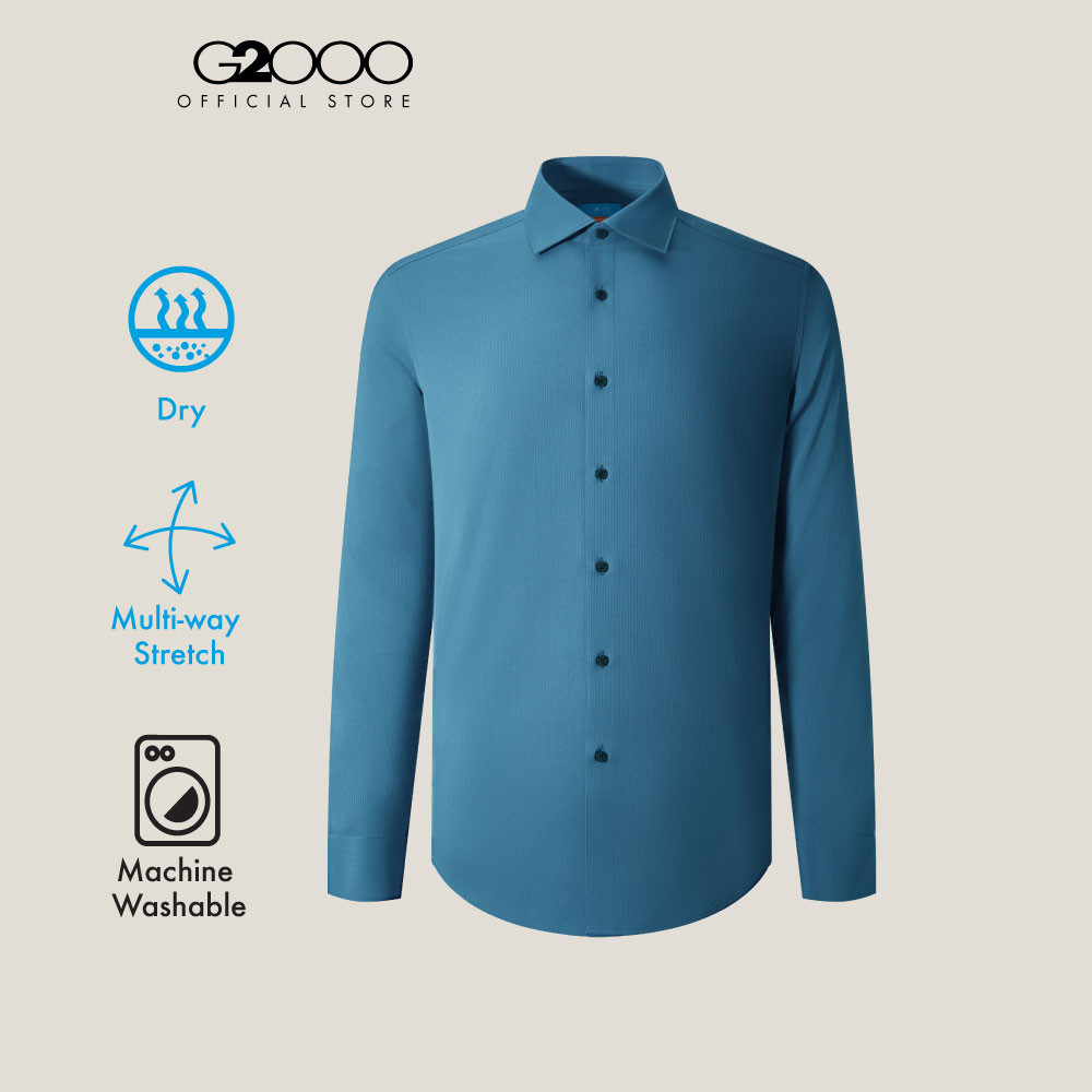 G2000 เสื้อเชิ้ตแขนยาวแบบทางการสำหรับผู้ชาย Smart Fit รุ่น 4112328277 NAVY