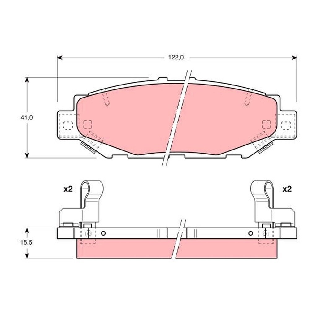ผ้าดิสเบรคหลัง LEXUS GS300 SC300 SC400 GRANVIA ARISTO CROWN JZS133 JZS147 UZS143 1990- SUPRA JZA80 1