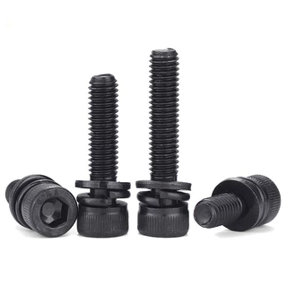 (ยกชุด) น็อต สกรู หัวจม พร้อม แหวน+สปริง+ตัวเมีย เกลียวมิล หยาบ (Set) Cap Socket 12.9 ระดับ M3M4M5M6M8M10M12 ZHDS*