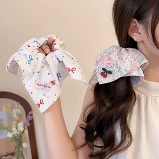 Big Square Scrunchie แฟชั่นเกาหลี ขนาดใหญ่ สไตล์เรียบง่าย เหมาะสำหรับเครื่องประดับผม