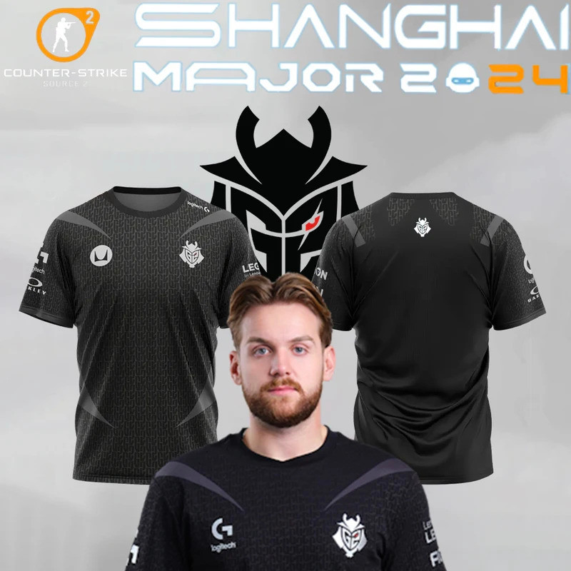 เสื้อทีมสนับสนุน G2 Esports สำหรับรายการ CSGO Major ปี 2025 เสื้อฝึกฝนและแข่งขันสำหรับทีมชาย