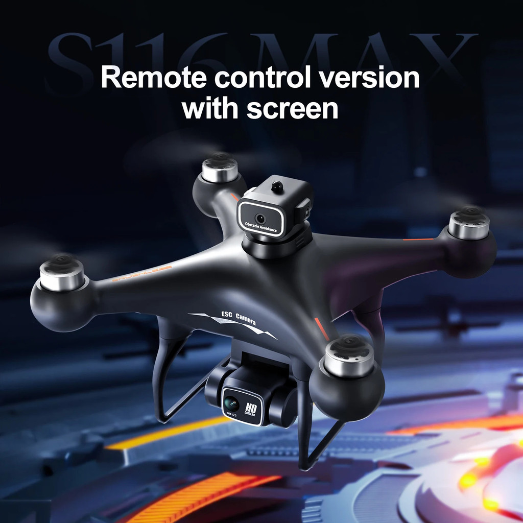 Professional 8k Drone S116 Max Rc พร้อมหน้าจอ Hd Dual กล้อง Optical Flow หลีกเลี่ยงอุปสรรค Wifi Fpv 