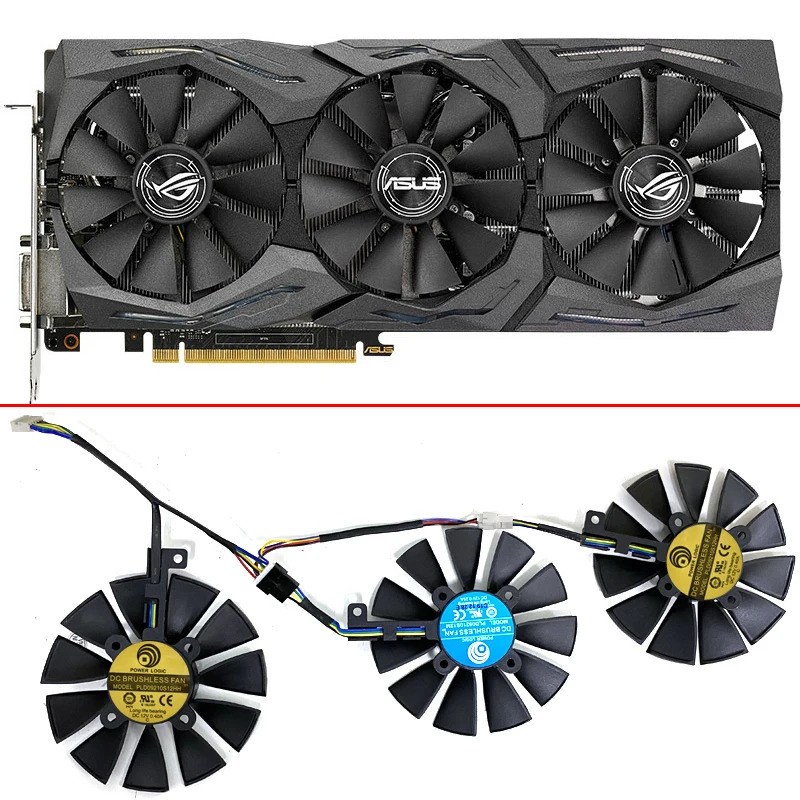 87 มม.PLD09210S12HH Cooler พัดลมสําหรับ ASUS Strix RX480 RX 580 GTX 980Ti R9 390 390X GTX 1060 1070 