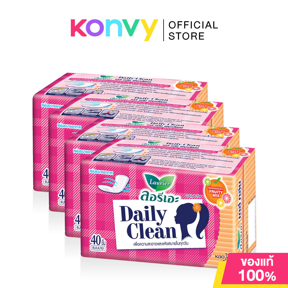 LAURIER ลอรีเอะ แผ่นอนามัย [36pcs/40pcs] (Fruity Mix/Natural Clean/Pink Sakura/Deodorant/Long & Wide) - รูปที่ 7