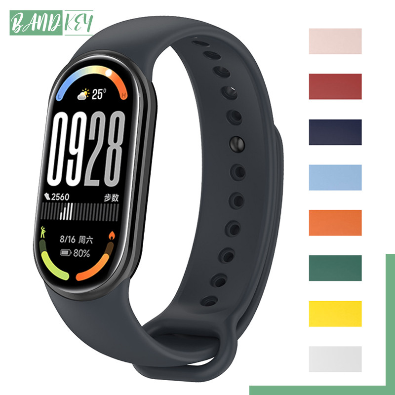 สายรัดกีฬา กันน้ํา แบบนิ่ม สายรัดซิลิโคน สําหรับ For Smartwatch Xiaomi Miband 10/9/8/ Mi Band 10 9 8