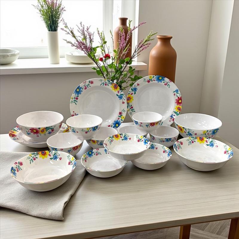 Family Set 21 ชิ้น ชุดจานชามเมลามีน แบรนด์ Srithai Superware