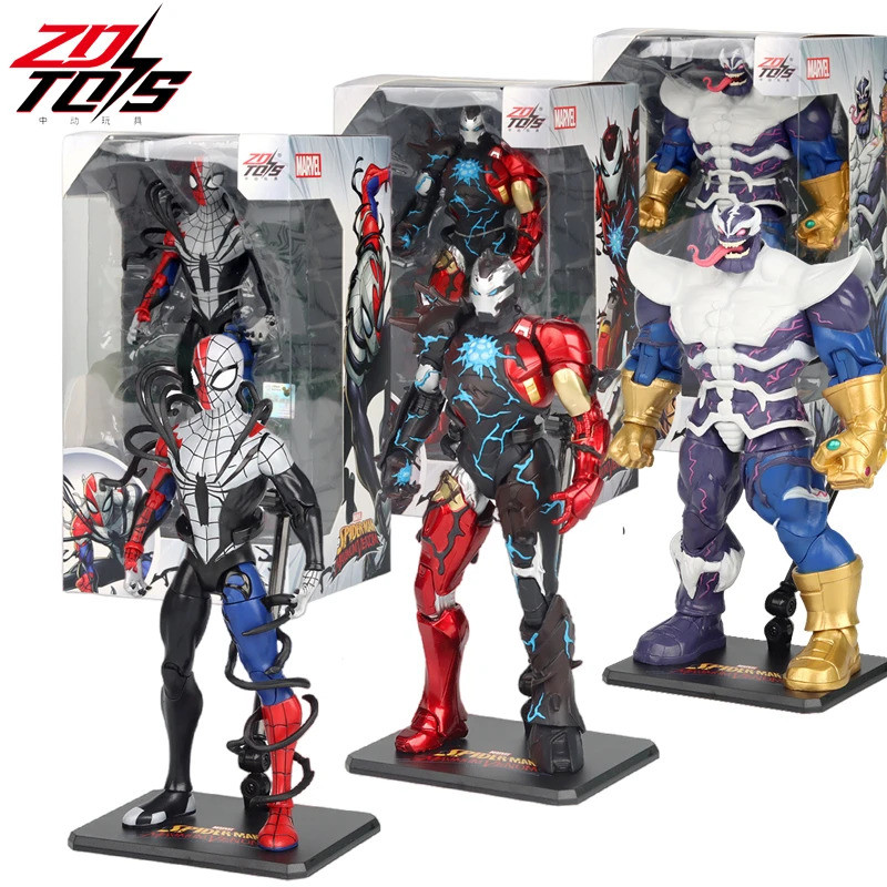 ZD Original Venom Parasitic Spider-Man Iron Man Thanos Action Figure, 1/10 Marvel Legends อะนิเมะของเล่น