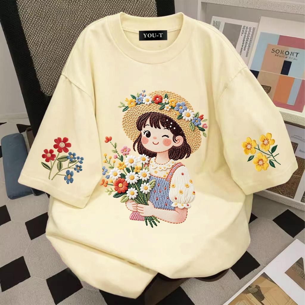 Top.street [COD] เสื้อยืดคอกลม oversize cotton100% แขนสั้น พิมพ์ลาย 'Cool Cat' แฟชั่น แนวสตรีท clothing