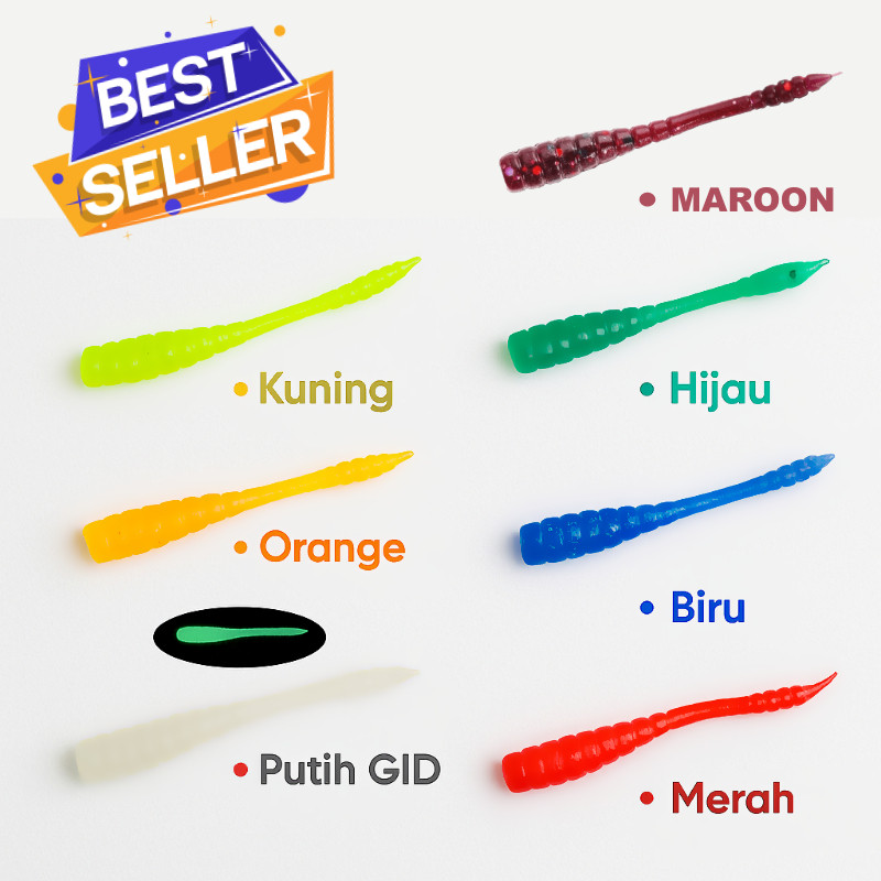 Ajing Ultralight Soft Lure 4.5cm 0.4gr – เนื้อหา 50 ชิ้นเหยื่อตกปลาขนาดเล็ก