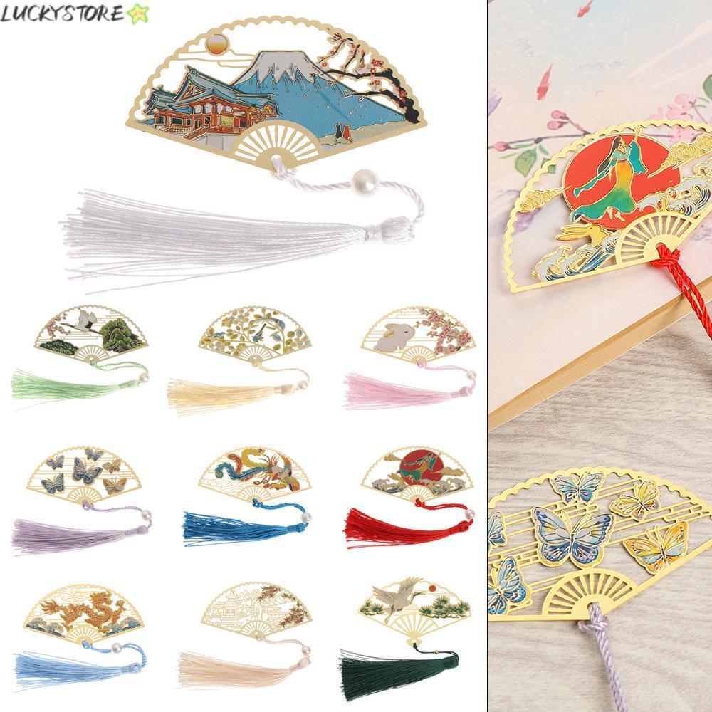 LUCKYSTORE หนังสือคลิปเครนโรงเรียนอุปกรณ์สํานักงาน Retro เครื่องเขียนดอกไม้ Pagination Mark