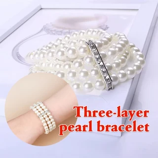 รับคูปองก่อนสั่ง！ สร้อยข้อมือไข่มุก สร้อยไข่มุก กำไลไข่มุก สง่า ชาติพันธุ์ วินเทจ เครื่องประดับ สำหรับผู้หญิง