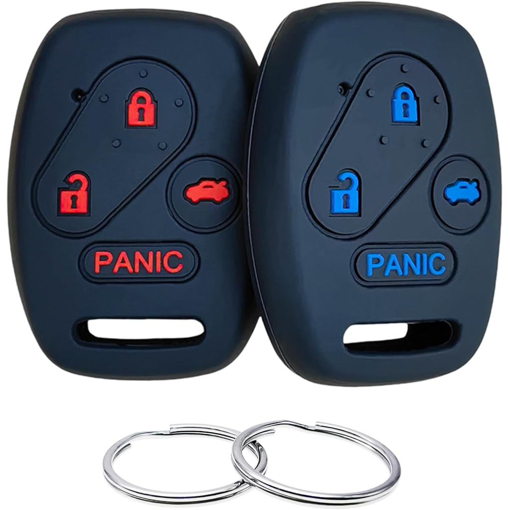 ยางซิลิโคน Key Fob ฝาครอบใช้งานร่วมกับ 2003-2015 Honda Hybrid EX Accord Civic SI CR-V EX องค์ประกอบ 