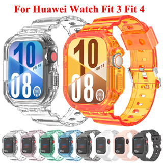 โปร่งใสกีฬา Strap + สําหรับ Huawei นาฬิกา Fit 3/Fit 4 สายนาฬ…