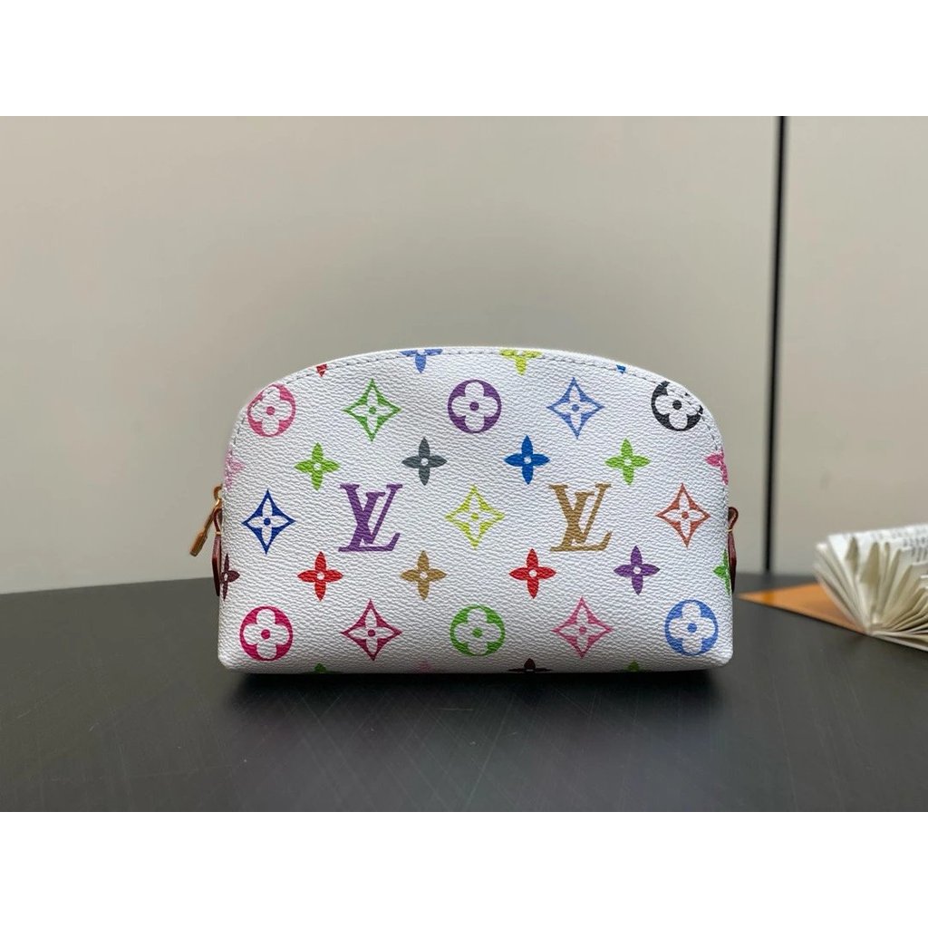 กระเป๋าเครื่องสําอางสีขาว Series POCHETTE COSMÉ TIQUE กระเป๋าเครื่องสําอางขนาดเล็ก